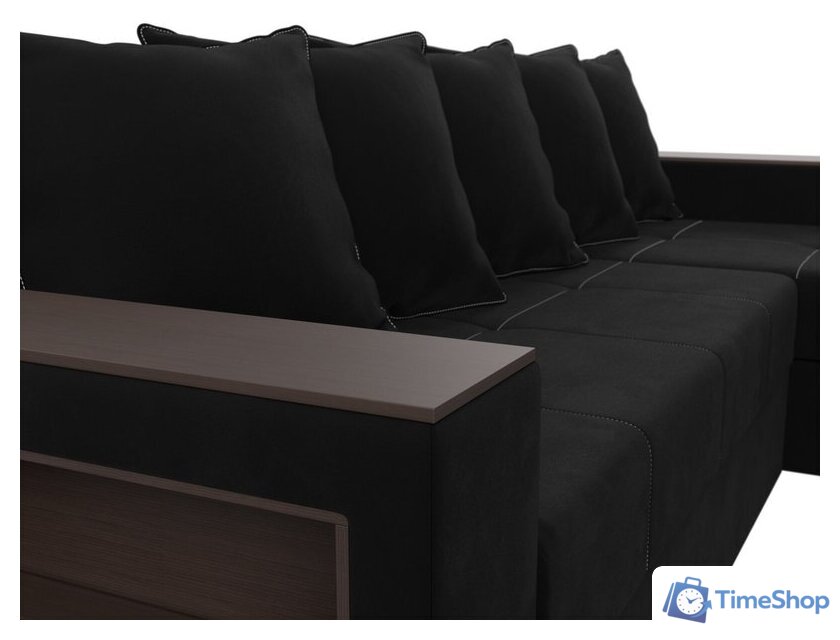 Угловой диван Лига диванов Дубай лайт правый 114170 (микровельвет черный) - Изображение №9 — Интернет-магазин Time-Shop