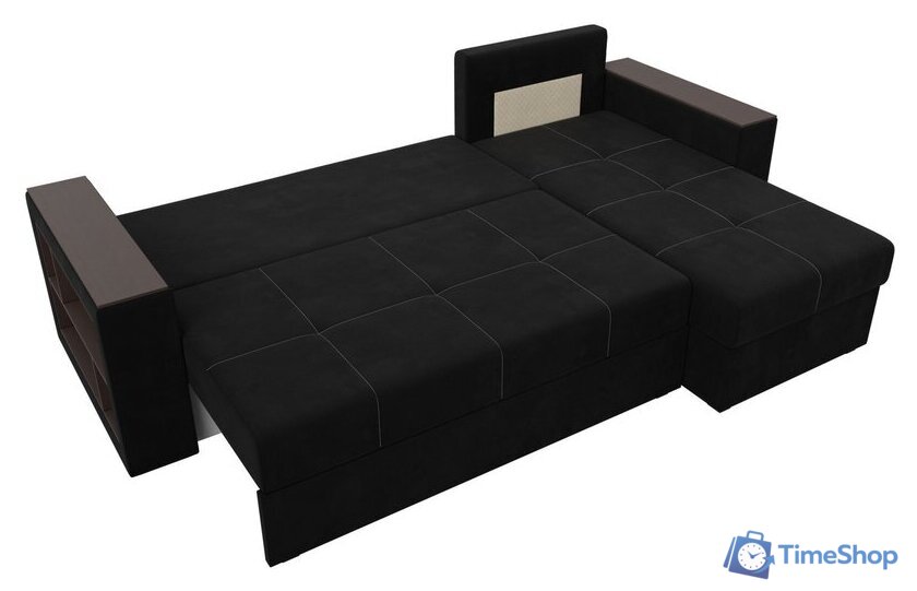 Угловой диван Лига диванов Дубай лайт правый 114170 (микровельвет черный) - Изображение №6 — Интернет-магазин Time-Shop