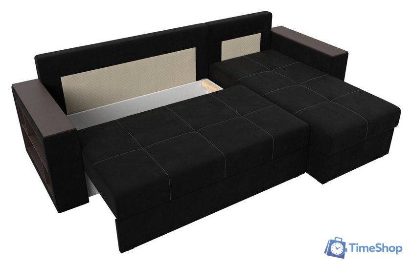 Угловой диван Лига диванов Дубай лайт правый 114170 (микровельвет черный) - Изображение №7 — Интернет-магазин Time-Shop