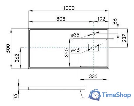 Умывальник Акватон Лайн 100 1A72073KLF010 - Изображение №4 — Интернет-магазин Time-Shop