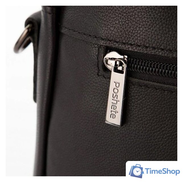 Мужская сумка Poshete 253-7090-43-BLK (черный) - Изображение №4 — Интернет-магазин Time-Shop