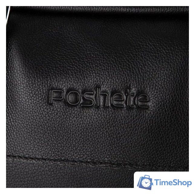 Мужская сумка Poshete 253-7090-43-BLK (черный) - Изображение №5 — Интернет-магазин Time-Shop