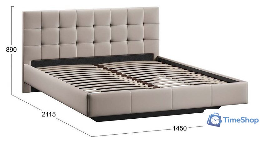 Кровать Трия Эмма Тип 1 140x200 (велюр Confetti Smoke) - Изображение №5 — Интернет-магазин Time-Shop