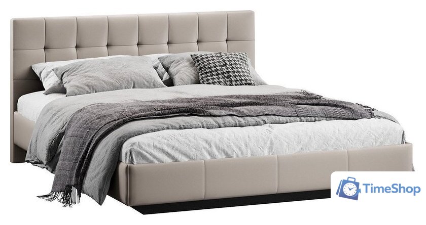 Кровать Трия Эмма Тип 1 140x200 (велюр Confetti Smoke) - Изображение №1 — Интернет-магазин Time-Shop