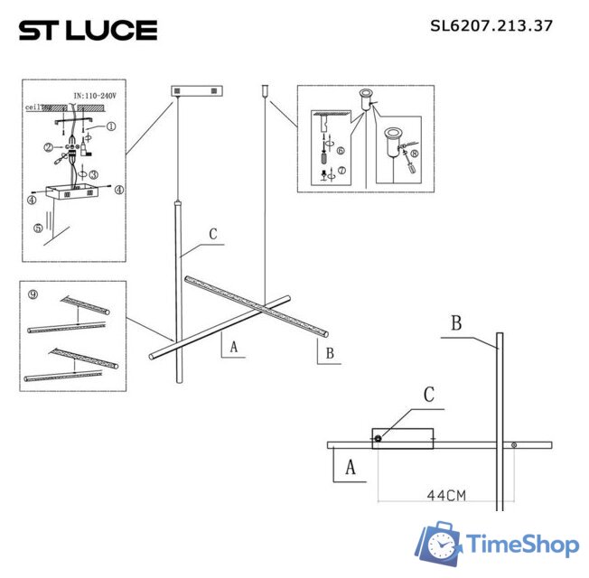 Подвесная люстра ST Luce SL6207.213.37 - Изображение №4 — Интернет-магазин Time-Shop