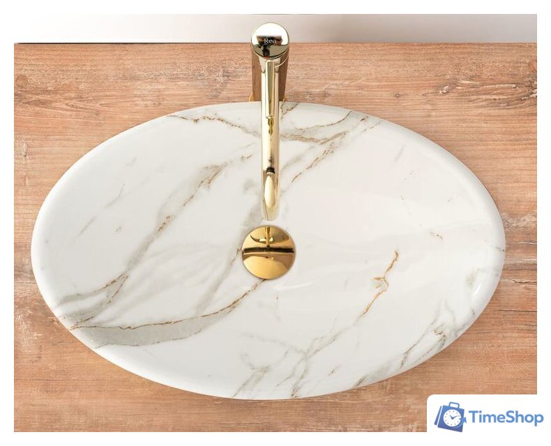 Умывальник Rea Pamela Shiny Aiax Marmur REA-U9685 (мрамор) - Изображение №4 — Интернет-магазин Time-Shop