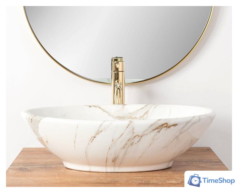 Умывальник Rea Pamela Shiny Aiax Marmur REA-U9685 (мрамор) - Изображение №2 — Интернет-магазин Time-Shop