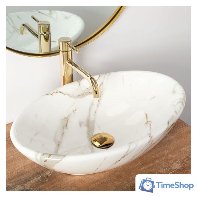 Умывальник Rea Pamela Shiny Aiax Marmur REA-U9685 (мрамор) - Изображение №3 — Интернет-магазин Time-Shop