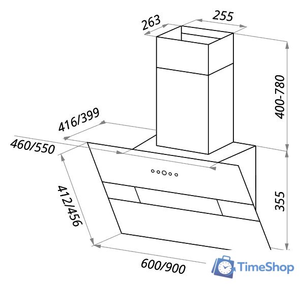 Кухонная вытяжка MAUNFELD Mersey 60 (нержавеющая сталь/белое стекло) - Изображение №2 — Интернет-магазин Time-Shop