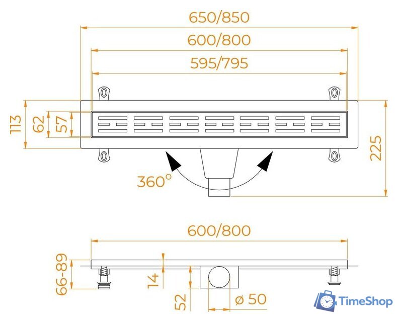 Трап/канал RGW Drain Leo-20 60212080-01 - Изображение №6 — Интернет-магазин Time-Shop