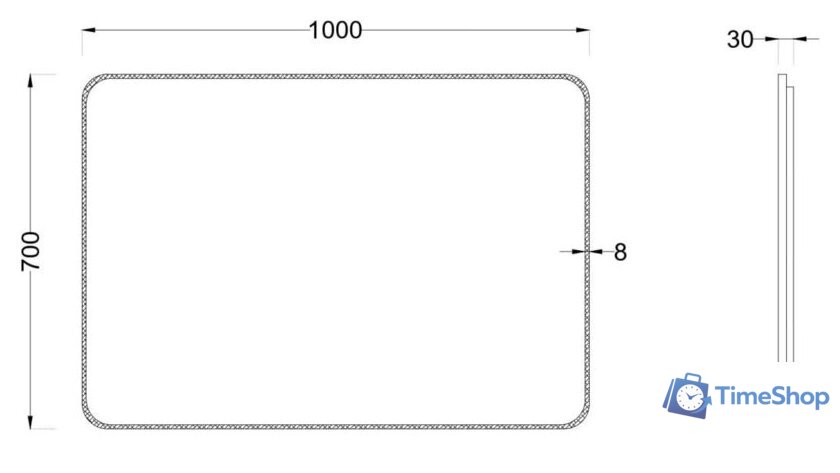  Roxen Зеркало Simon Long 510205-100B 100x70 - Изображение №5 — Интернет-магазин Time-Shop