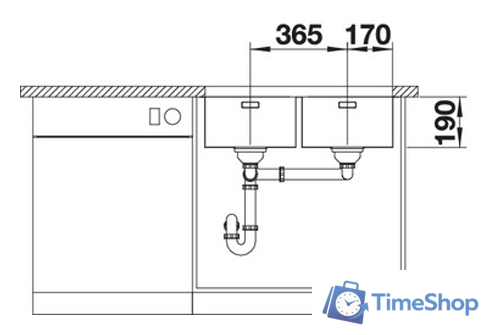Кухонная мойка Blanco Andano 340/340-U (без клапана-автомата) - Изображение №2 — Интернет-магазин Time-Shop