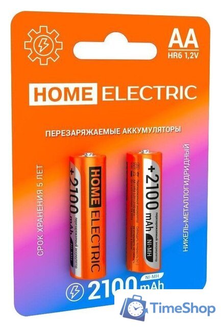 Аккумулятор Home Electric АА HR06 2100 mAh BP2 4620167520843 - Изображение №1 — Интернет-магазин Time-Shop
