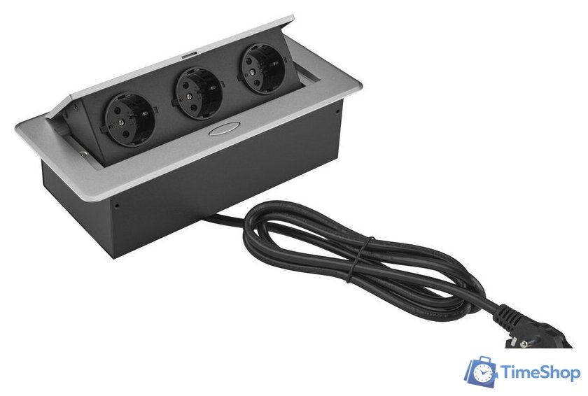 Сетевой фильтр CACTUS CS-SOCKET-EU3-GYBK - Изображение №1 — Интернет-магазин Time-Shop