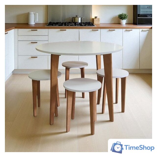 Обеденная группа Mio Tesoro Леванто (белый/дуб натуральный) - Изображение №4 — Интернет-магазин Time-Shop