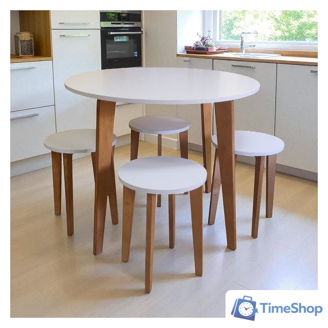 Обеденная группа Mio Tesoro Леванто (белый/дуб натуральный) - Изображение №5 — Интернет-магазин Time-Shop