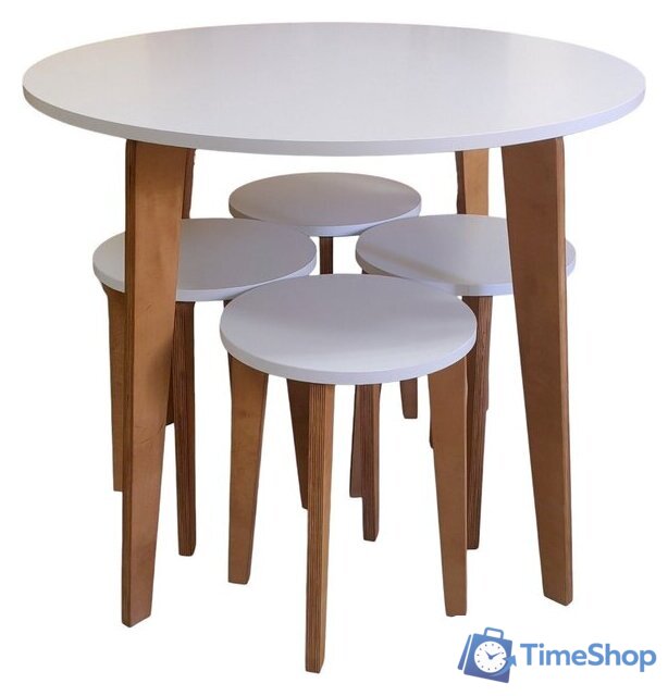 Обеденная группа Mio Tesoro Леванто (белый/дуб натуральный) - Изображение №2 — Интернет-магазин Time-Shop