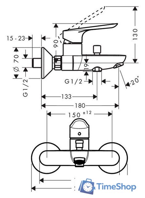 Смеситель Hansgrohe Logis E 71403000 - Изображение №2 — Интернет-магазин Time-Shop