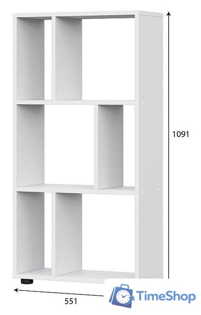 Стеллаж NN мебель Токио 00-00106116 (белый текстурный) - Изображение №2 — Интернет-магазин Time-Shop