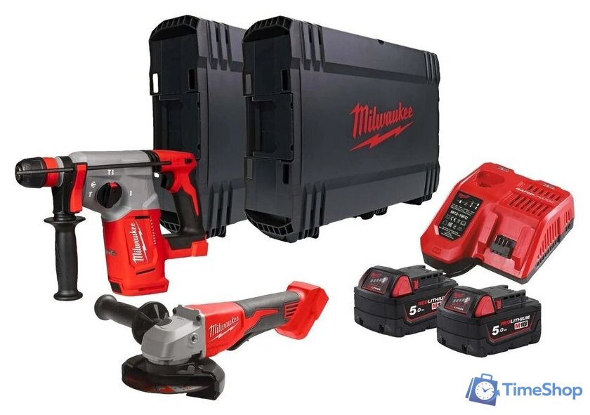  Milwaukee M18 BLPP2G-502X 4933498575 (перфоратор, болгарка, 2 АКБ, кейс) - Изображение №1 — Интернет-магазин Time-Shop