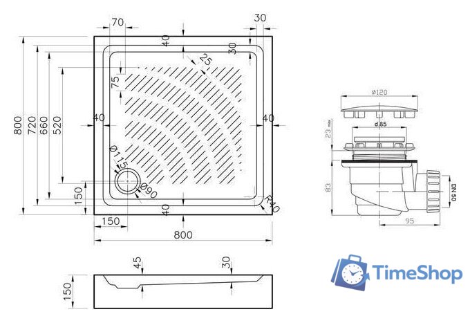 Душевой поддон Lavinia Boho Rock 3707380S 80х80 - Изображение №8 — Интернет-магазин Time-Shop