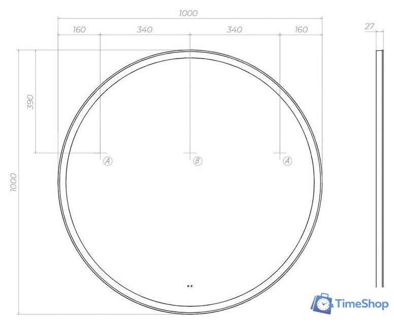  Vigo Зеркало Cosmo Comfort 1000 - Изображение №10 — Интернет-магазин Time-Shop