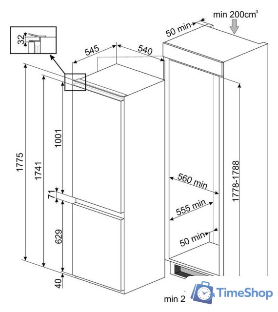 Холодильник Smeg C8175TNE - Изображение №2 — Интернет-магазин Time-Shop