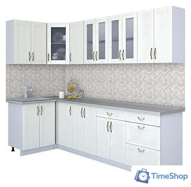 Готовая кухня Интерлиния Мила Крафт 1.2x2.8 (дуб полярный) - Изображение №1 — Интернет-магазин Time-Shop