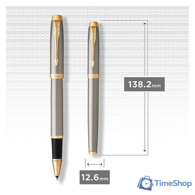 Ручка-роллер Parker IM Metal Core Brushed Metal GT 1931663 - Изображение №4 — Интернет-магазин Time-Shop