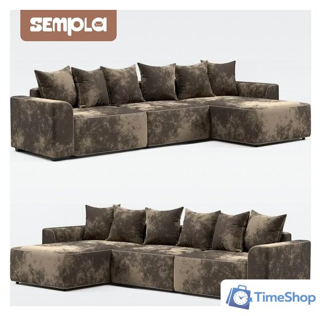 Угловой диван Sempla Монреаль 4 (тиффани коричневый/мора бежевый) - Изображение №6 — Интернет-магазин Time-Shop