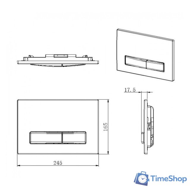 Панель смыва Burke Тип 09 109.GG.1 (матовое золото/золото) - Изображение №2 — Интернет-магазин Time-Shop
