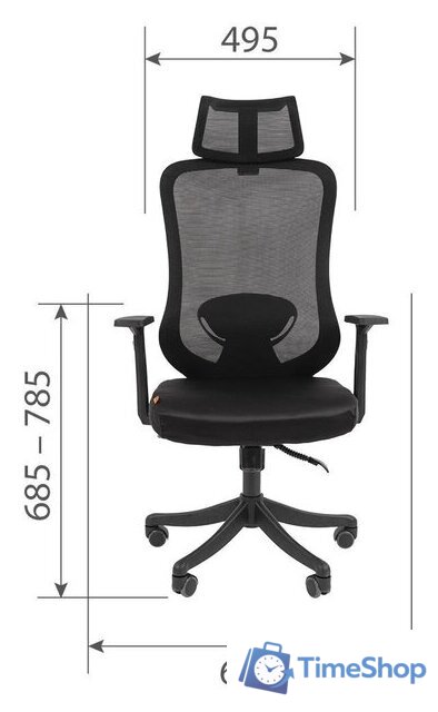 Офисное кресло CHAIRMAN CH563 (черный пластик/черный) - Изображение №4 — Интернет-магазин Time-Shop