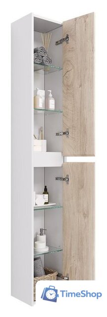  Dreja Шкаф-пенал Slim 30 99.0504 (белый глянцевый/дуб кантри) - Изображение №2 — Интернет-магазин Time-Shop