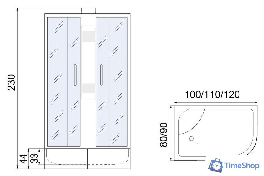 Душевая кабина Мономах XL Б/К 100/80/44 МЗ R - Изображение №10 — Интернет-магазин Time-Shop