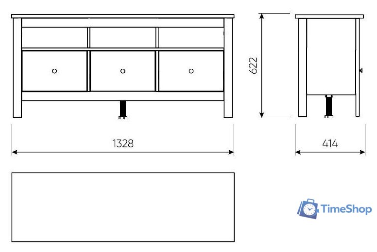 Тумба Mio Tesoro Сага 2.08.03.090.1 (белый) - Изображение №5 — Интернет-магазин Time-Shop