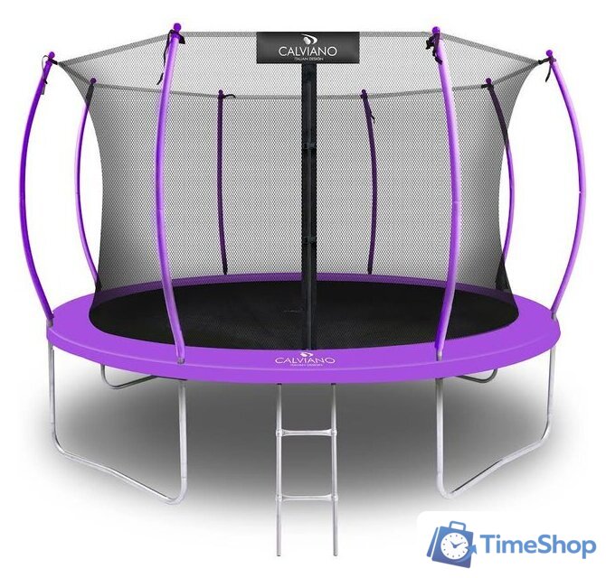 Батут Calviano Inside Master Purple 374 см - 12ft (внутренняя сетка, с лестницей) - Изображение №1 — Интернет-магазин Time-Shop