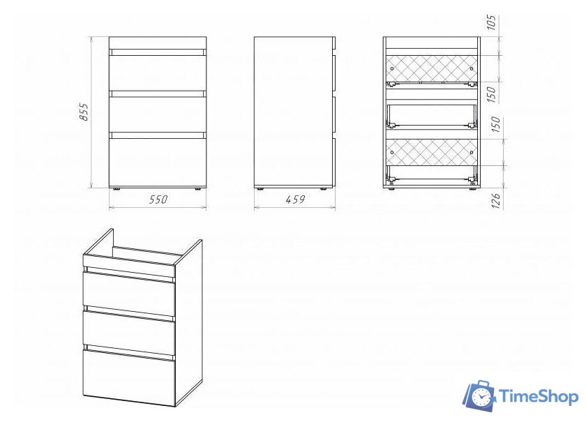  Misty Тумба с умывальником Фостер 55 + Гавана 120 D R - Изображение №4 — Интернет-магазин Time-Shop