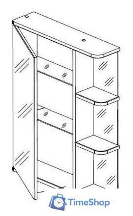  СанитаМебель Шкаф с зеркалом Камелия-09.60 (левый, белый) - Изображение №2 — Интернет-магазин Time-Shop