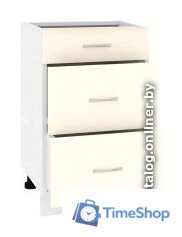 Шкаф напольный Кортекс-мебель Корнелия Лира НШ50р3ш без столешницы (кремовый) - Изображение №2 — Интернет-магазин Time-Shop