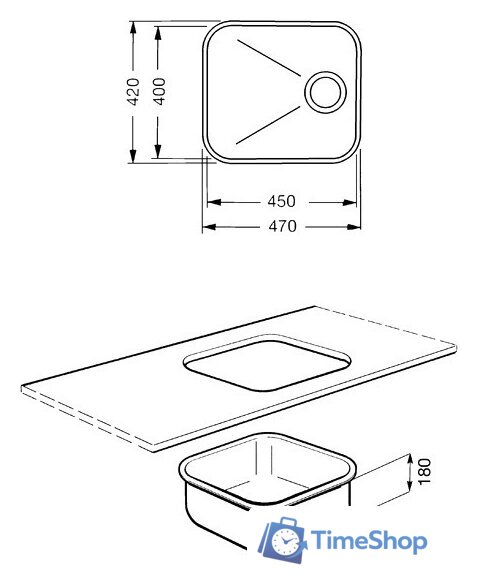 Кухонная мойка Smeg UM45 - Изображение №2 — Интернет-магазин Time-Shop
