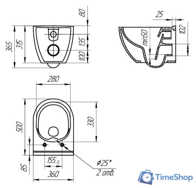Унитаз подвесной Cersanit Brasko Smart Clean On DPL EO Slim LP 64824 - Изображение №14 — Интернет-магазин Time-Shop