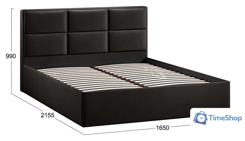 Кровать Трия Стелла Тип 1 160x200 (велюр Confetti Stone) - Изображение №3 — Интернет-магазин Time-Shop