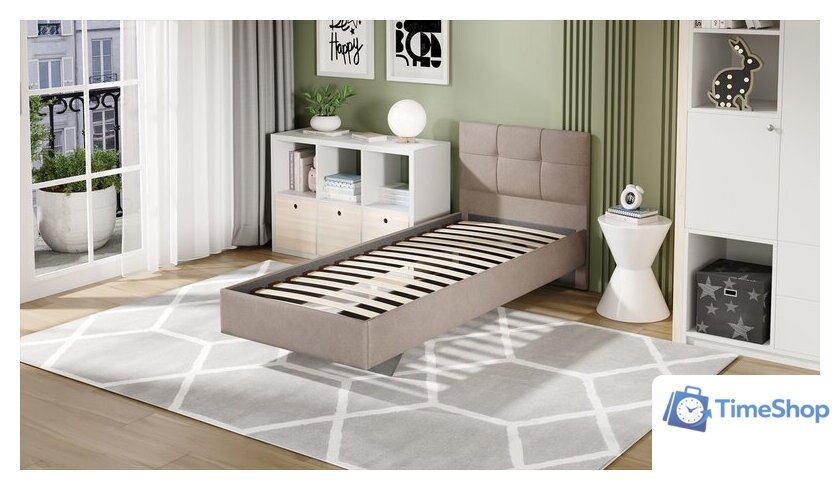 Кровать Трия Элис тип 1 с мягкой обивкой 80x200 (велюр ultra cashmere) - Изображение №3 — Интернет-магазин Time-Shop