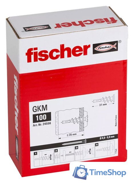 Дюбель для гипсокартона Fischer GKM 24556 (100 шт) - Изображение №1 — Интернет-магазин Time-Shop