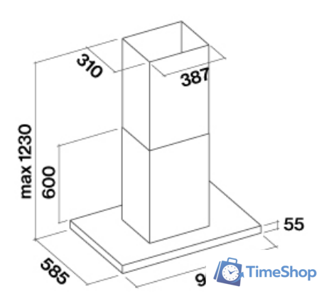 Кухонная вытяжка Falmec Lumina NRS Island 90 800 м3/ч (черный) - Изображение №2 — Интернет-магазин Time-Shop
