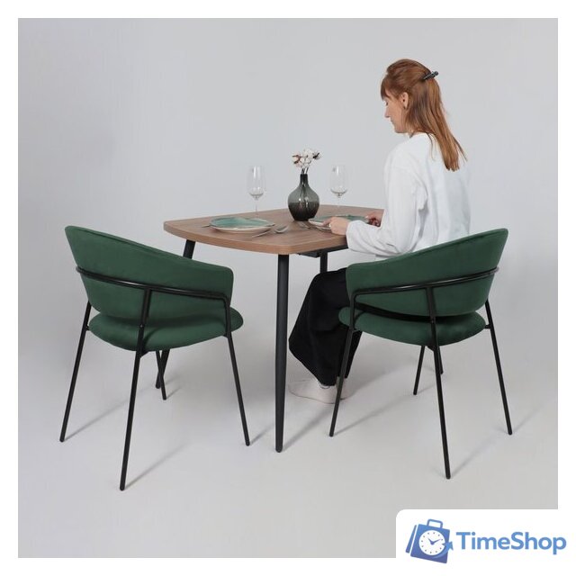 Стул с подлокотниками Алвест AV 433 (изумрудный бархат H-30/черный) - Изображение №3 — Интернет-магазин Time-Shop