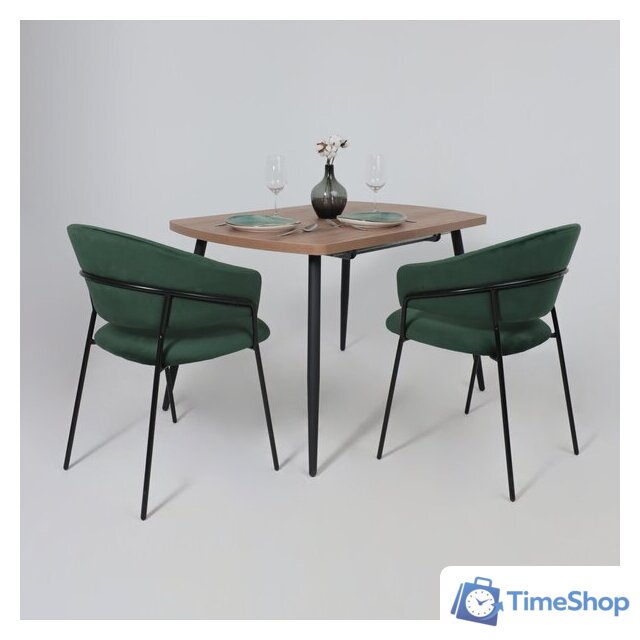 Стул с подлокотниками Алвест AV 433 (изумрудный бархат H-30/черный) - Изображение №5 — Интернет-магазин Time-Shop