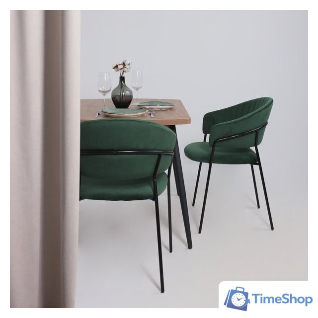 Стул с подлокотниками Алвест AV 433 (изумрудный бархат H-30/черный) - Изображение №4 — Интернет-магазин Time-Shop