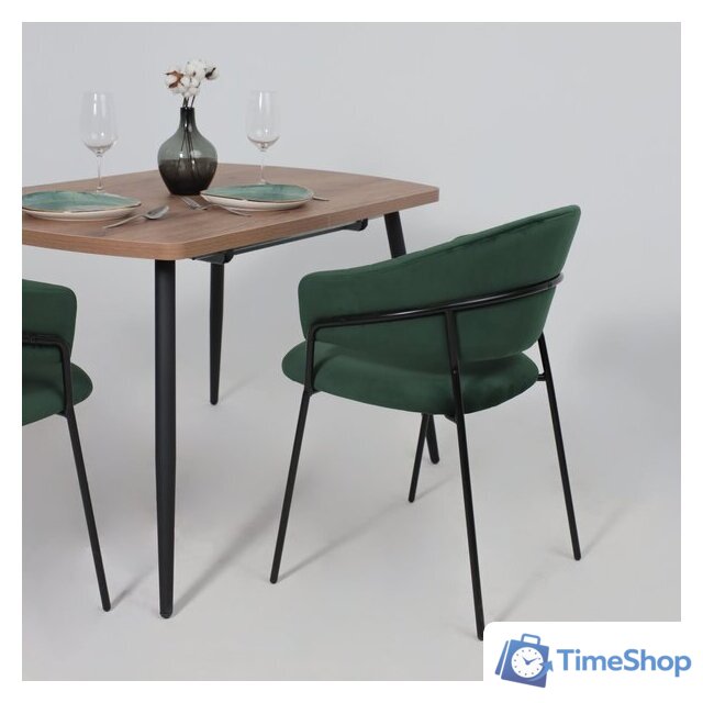 Стул с подлокотниками Алвест AV 433 (изумрудный бархат H-30/черный) - Изображение №6 — Интернет-магазин Time-Shop