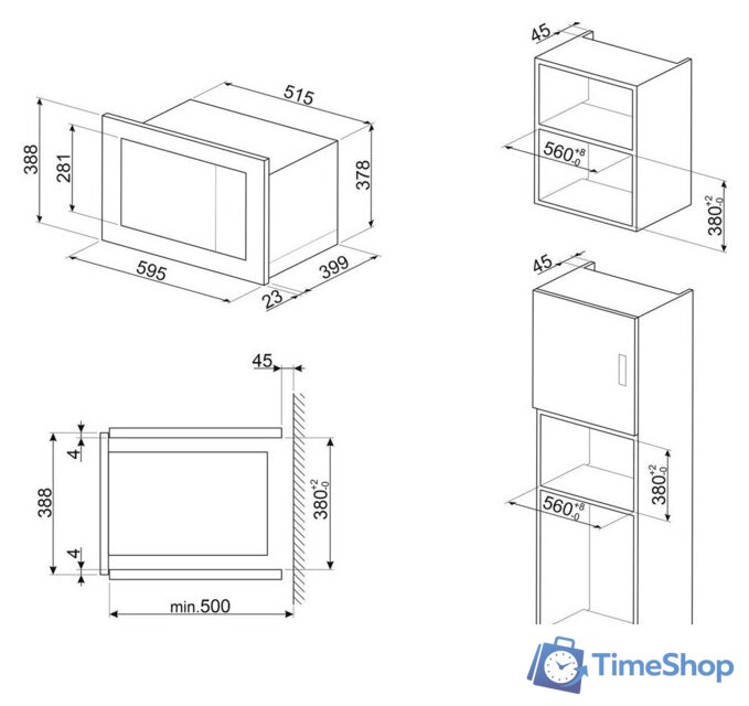 Микроволновая печь Smeg FMI025B3 - Изображение №2 — Интернет-магазин Time-Shop